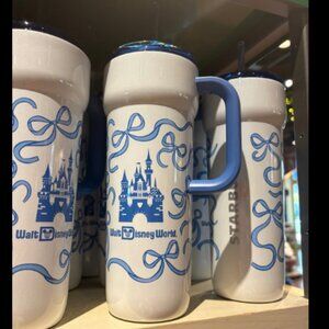 NEW Disney Starbucks Blue Bow Tumbler Disney World Tumbler Parks